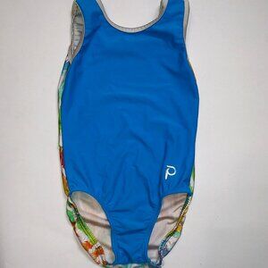 Plum Practicewear Gymnastics Leotard Abstract neon pastel Print Child Large CL